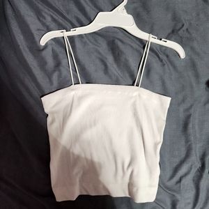Spaghetti Strap White Crop Top
